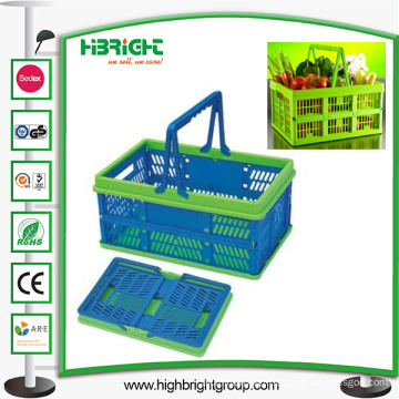 Mesh Plastic Foldable Basket with Handle